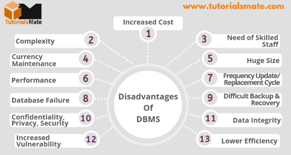 10+ Disadvantages of DBMS