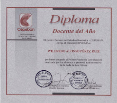 Diploma de Cepeban - "Docente del Año" - 2006.