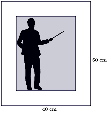 Matematika SMP, soal dan pembahasan Sebuah foto ditempelkan pada selembar karton. Di sebelah atas, kiri, dan kanan foto masih tersisa karton selebar 3 cm. Jika foto dan karton sebangun, luas karton yang tidak tertutup adalah