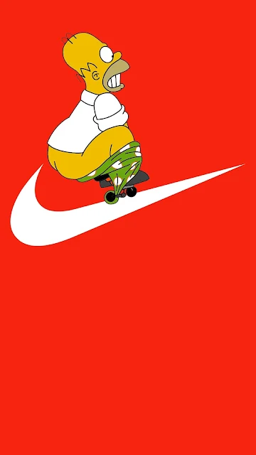 Papel de Parede Celular Nike Homer Simpson Skate