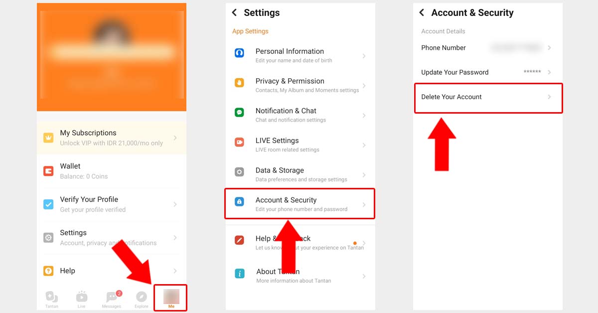 Cara Cepat Hapus Akun Tantan Secara Permanen