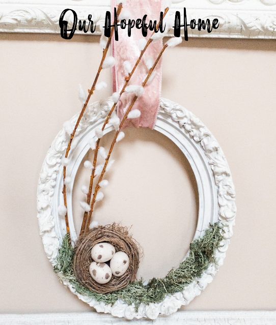 pretty spring wreath DIY nature rustic