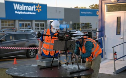 Walmart delivers food via drone