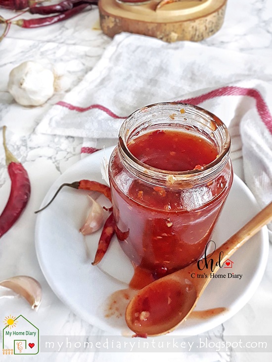 HOMEMADE SPICY SWEET CHILI SAUCE. Recipe with video | Çitra's Home Diary. #homemadesweetchilisauce #dippingsauce #homemadesauce #membuatsaussambal #homemadesaussambalmanis #saucefoodphotos #tatlıbibersosutarifi #citrashomediary