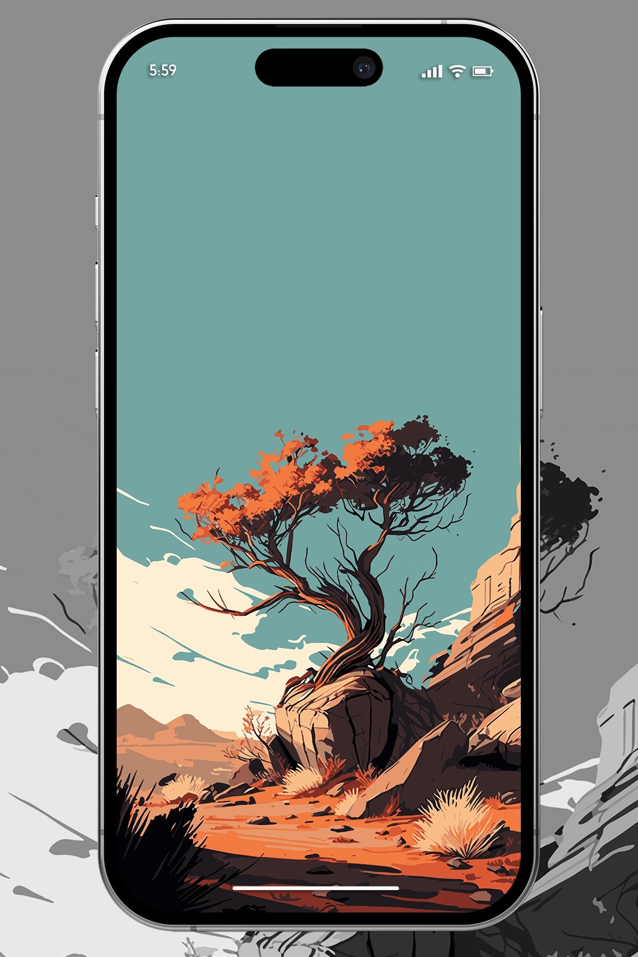 4K Wallpaper Phone: Beautiful Desert Tree