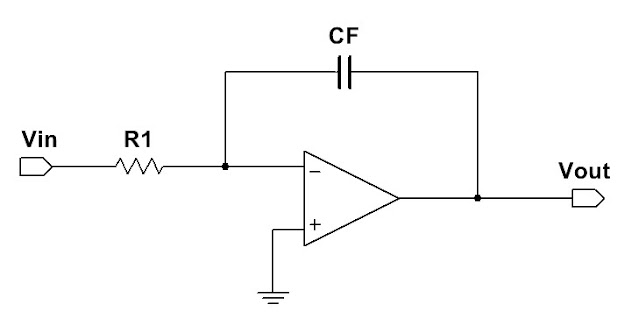 ideal op-amp integrator circuit diagram