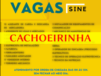 SINE de Cachoeirinha tem 10 vagas para Aux. Carga e Descarga, Aux. de Limpeza, Vendedor e outras