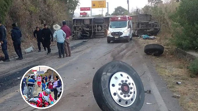Se vuelca autobús de peregrinos rumbo a Chalma; 14 muertos