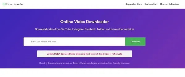 موقع التحميل من اليوتيوب برابط مباشر من BitDownloader