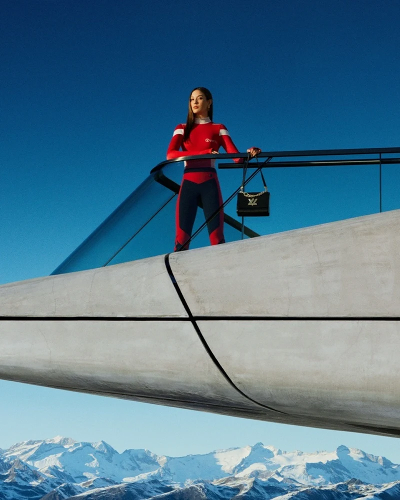 Eileen Gu stars in Louis Vuitton Twist Bag winter 2021 campaign.