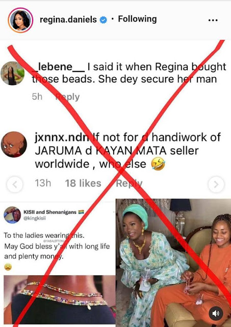 I never used any Kayanmata Product- Regina daniels blows hot after she was accused of using Jaruma Product to snatch her husband from his Moroccan wife, Lailla