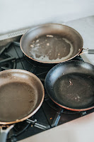 Dirty dishes on a stovetop