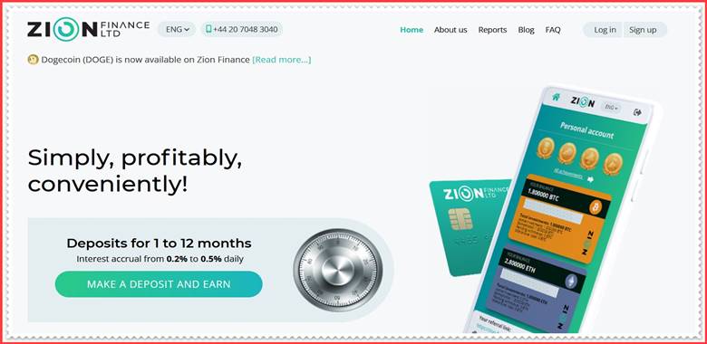 Мошеннический сайт zion-finance.com – Отзывы, развод, платит или лохотрон? Мошенники Zion Finance LTD