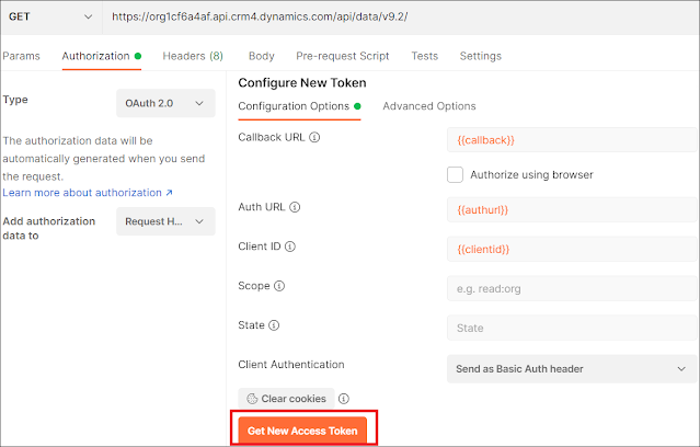 Dynamics 365 with postman 3