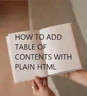 How to add Table of contents with plain HTML