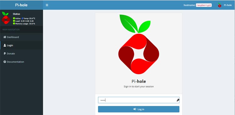 Pi-Hole-Login-Page