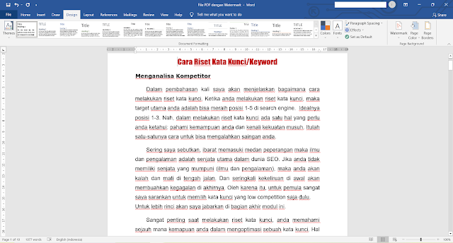 Cara Menghapus atau Menghilangkan Watermark pada File PDF dengan Mudah