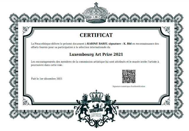 Karine Babel certificat mérite artistique