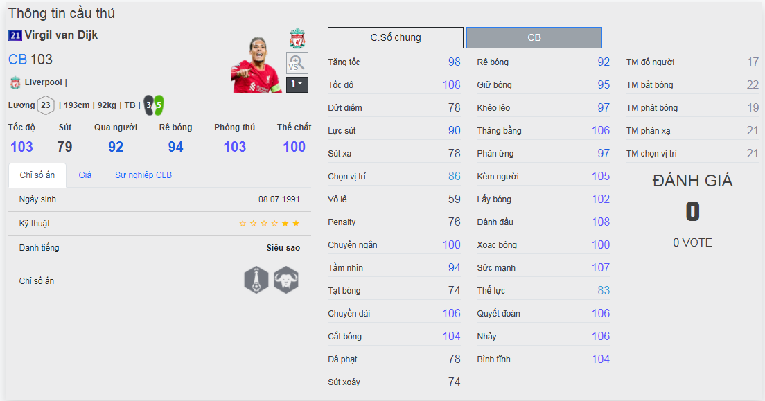 FIFA ONLINE 4 | Ngắm nhìn chỉ số các cầu thủ Team Liverpool mùa thẻ 21UCL mới by BeeTechz