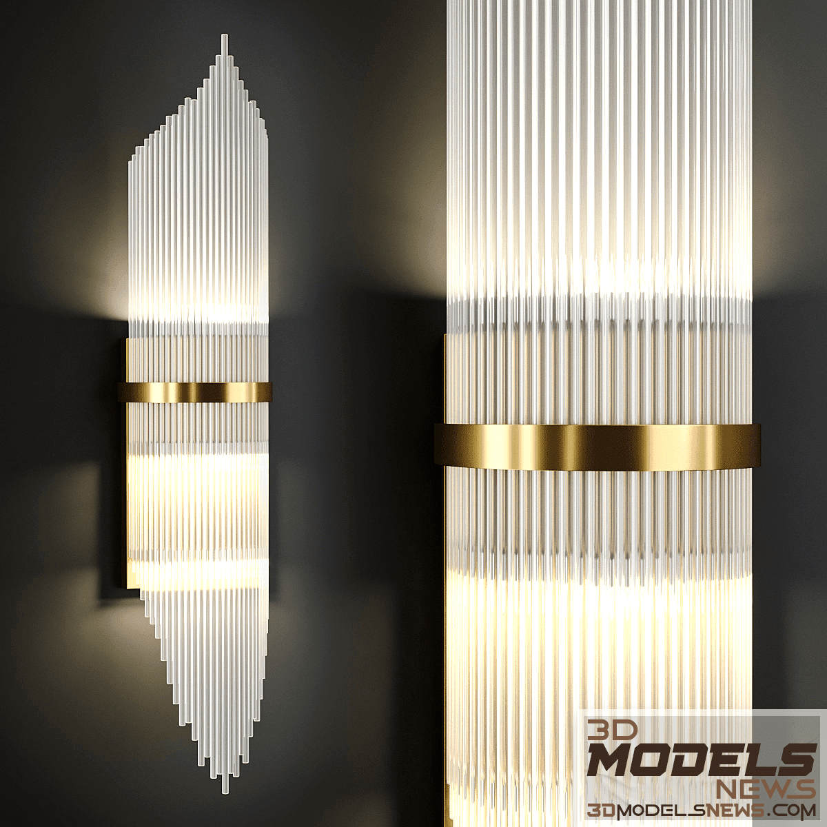 Wall light model bacchetta di vetro