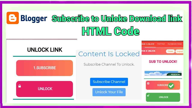 Subscribe and unlock download link HTML