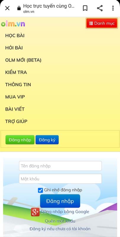 OLM.vn - Học và giải bài tập toán online a1