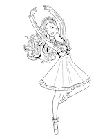 Barbie dancing coloring page