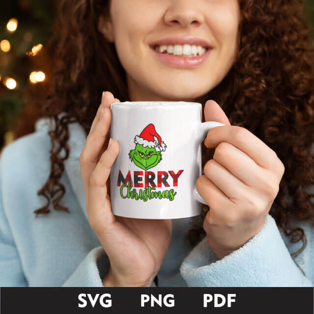 grinch christmas svg mug design