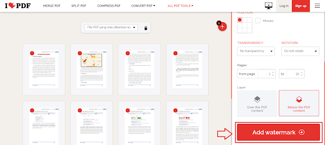 Cara Menambahkan Watermark Text/Gambar Pada File PDF