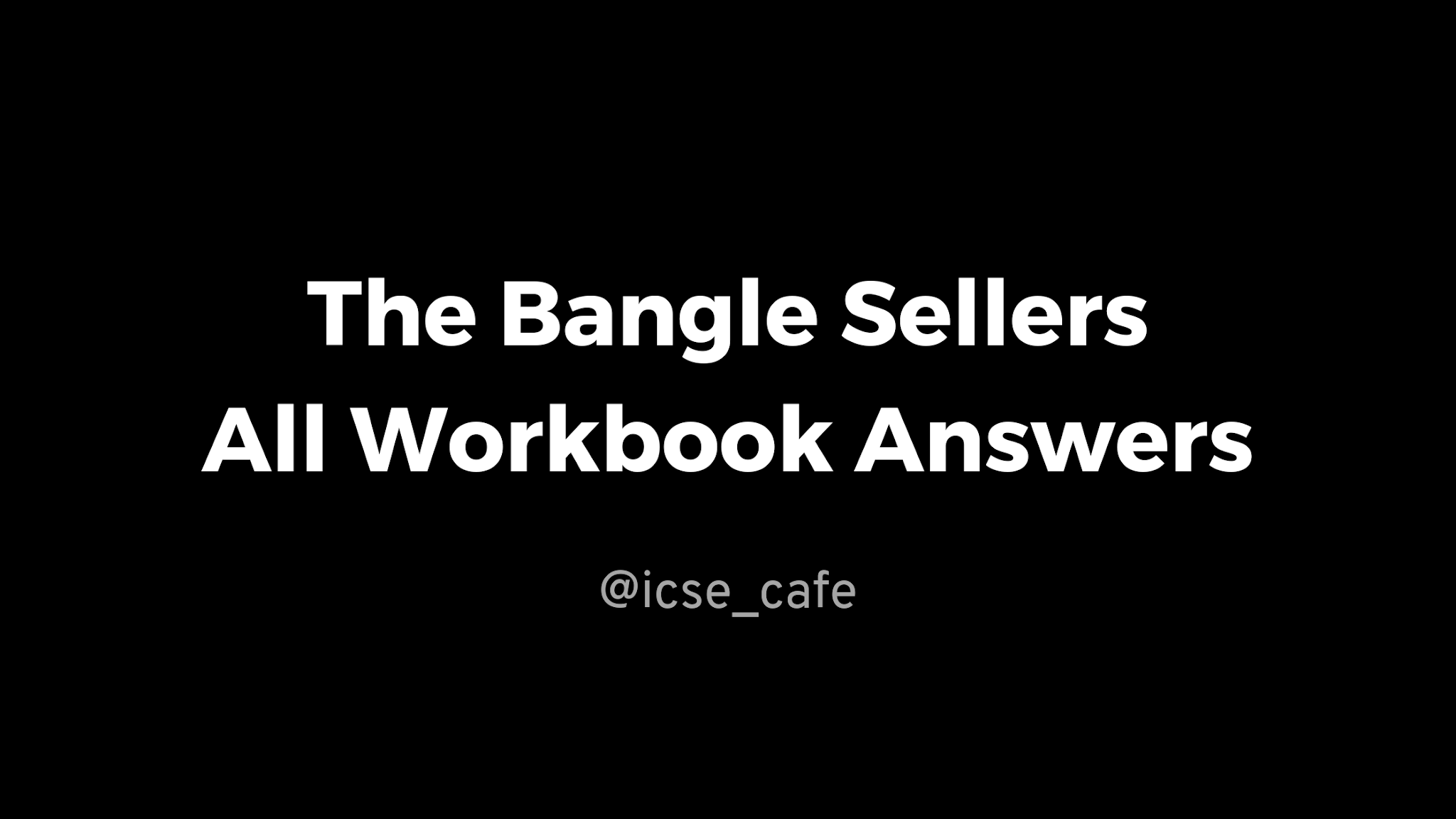 The Bangle Sellers Workbook Answers