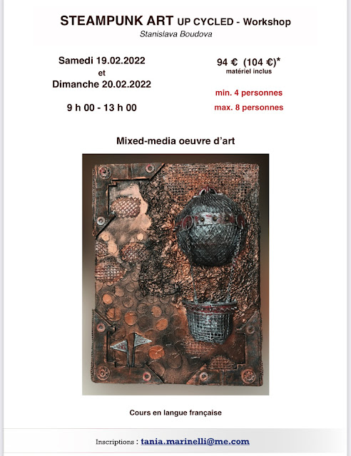 Steampunk Art Up-cycled Workshop - 19 and 20 February 2022 with Stanislava Boudova - StanislavaArts.EU