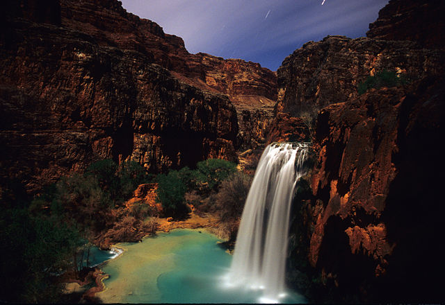 Havasu Falls at Night, Arizona, USA