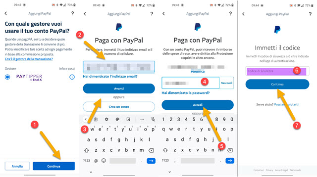 connessione di paypal con io