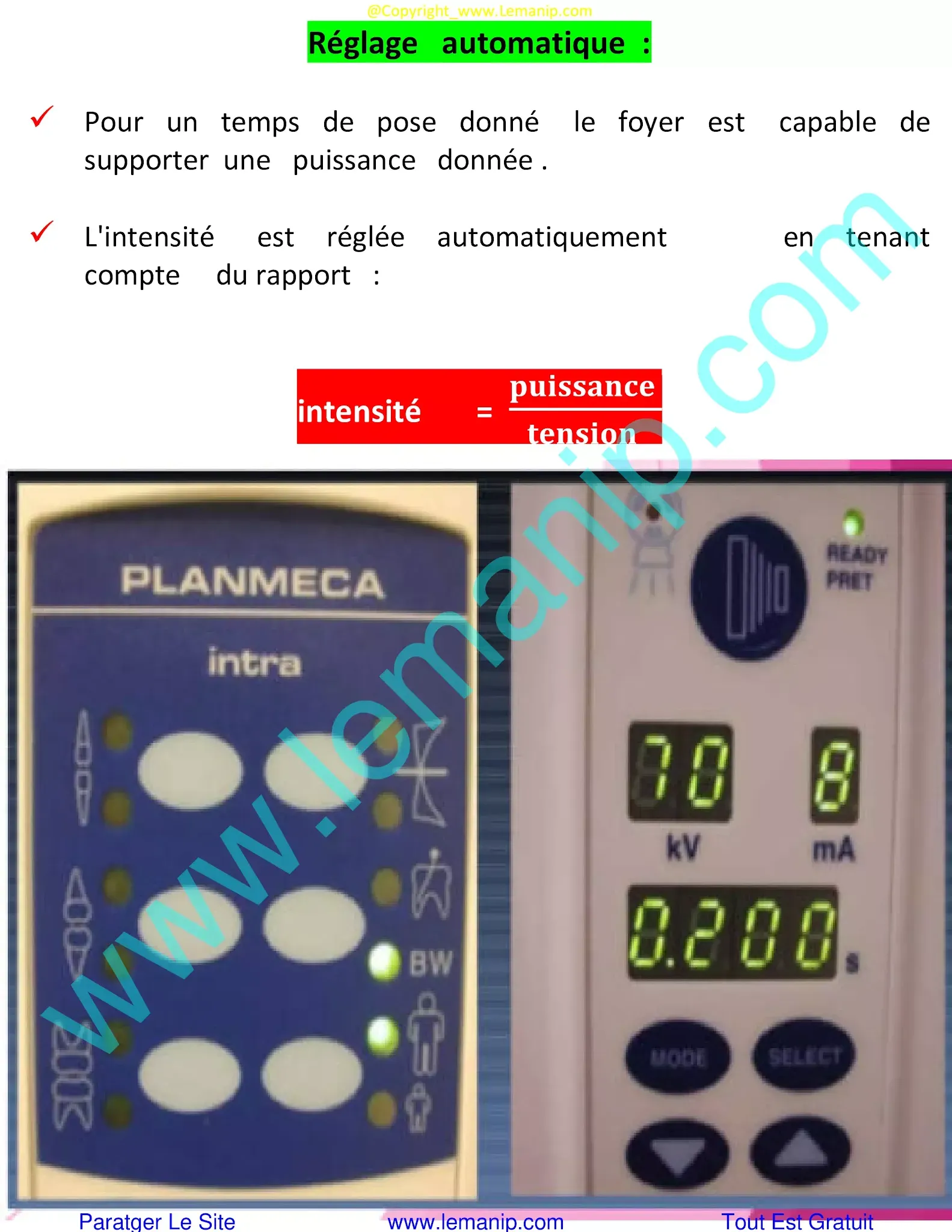 Réglage automatique