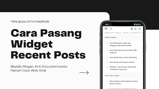 cara pasang widget recent post di blog