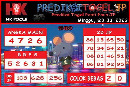 Prediksi Togel Hongkong JP Minggu 23 Juli 2023