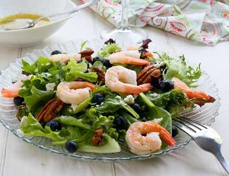 Blueberry Shrimp Salad with Lemon Dressing Recipe
