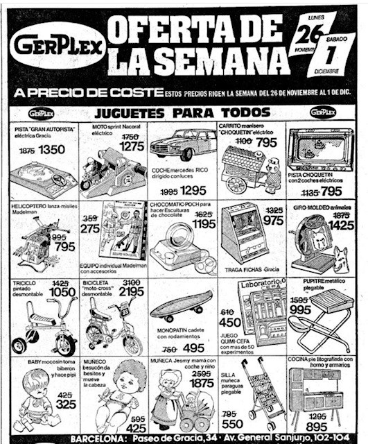 Precios de los juguetes de los 80