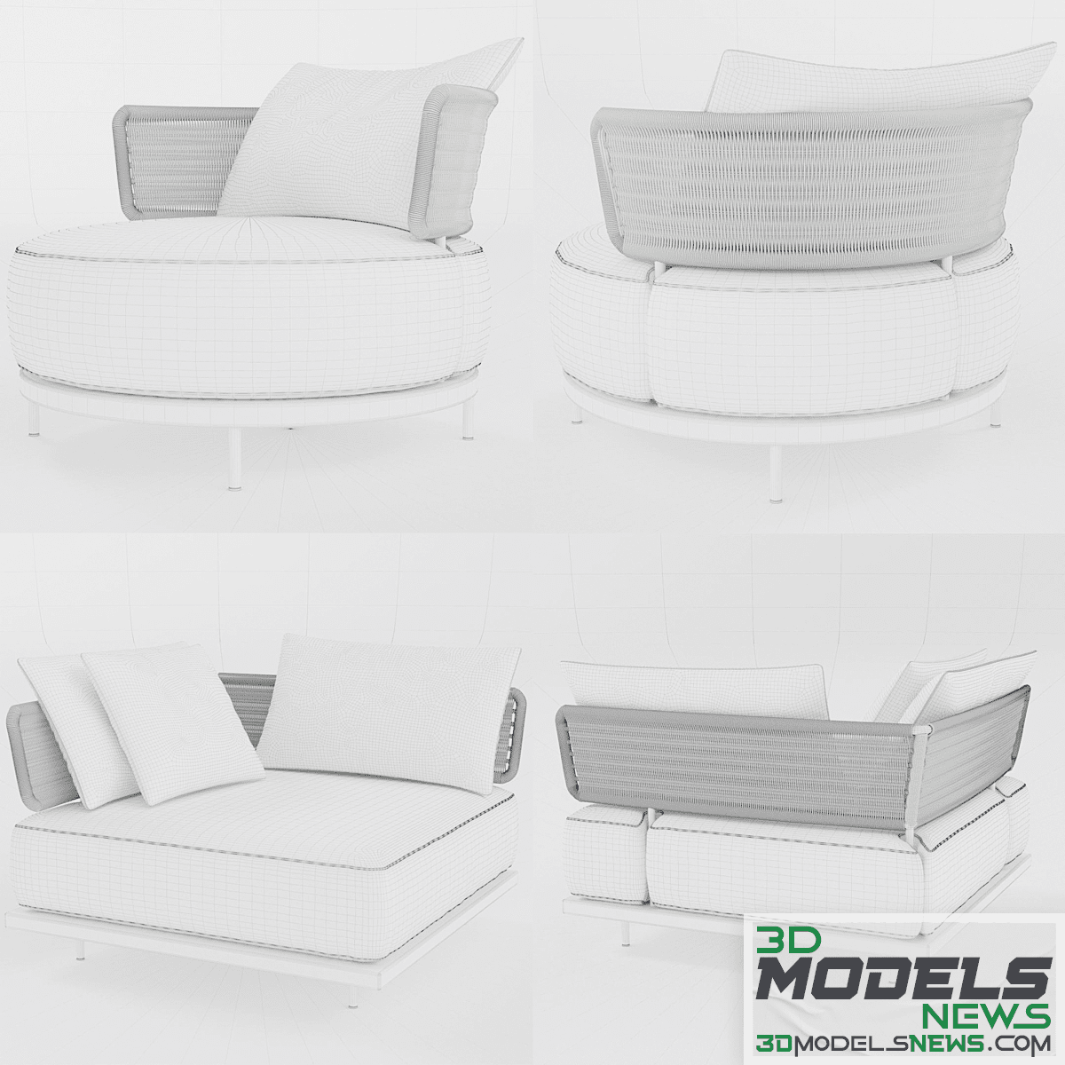 Set of minotti quadrado furniture model 4