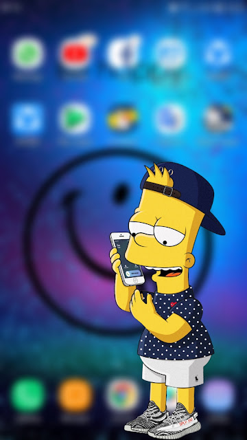 Bart Simpson Holding Phone Wallpaper For Phone