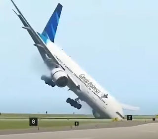 Garuda Indonesia Crash Landing In Iran