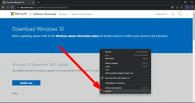 Cara mengunduh file ISO Windows 10 tanpa alat pembuatan media