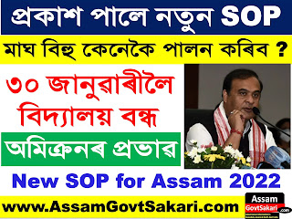 New SOP for Assam 2022 Today