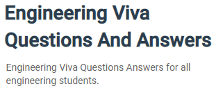 Engineering Viva Questions And Answers 