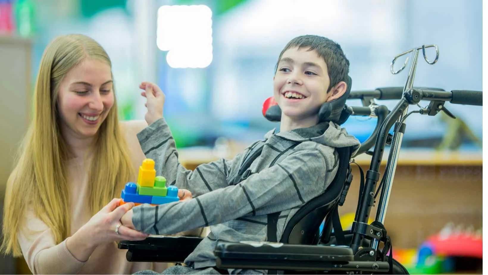 Stock image from canva pro showing a child with cerebral palsy