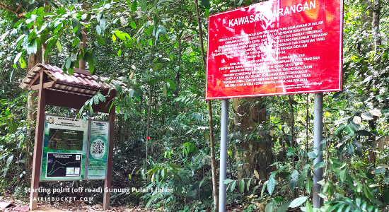 peraturan hiking mendaki Gunung Pulai 1 Johor