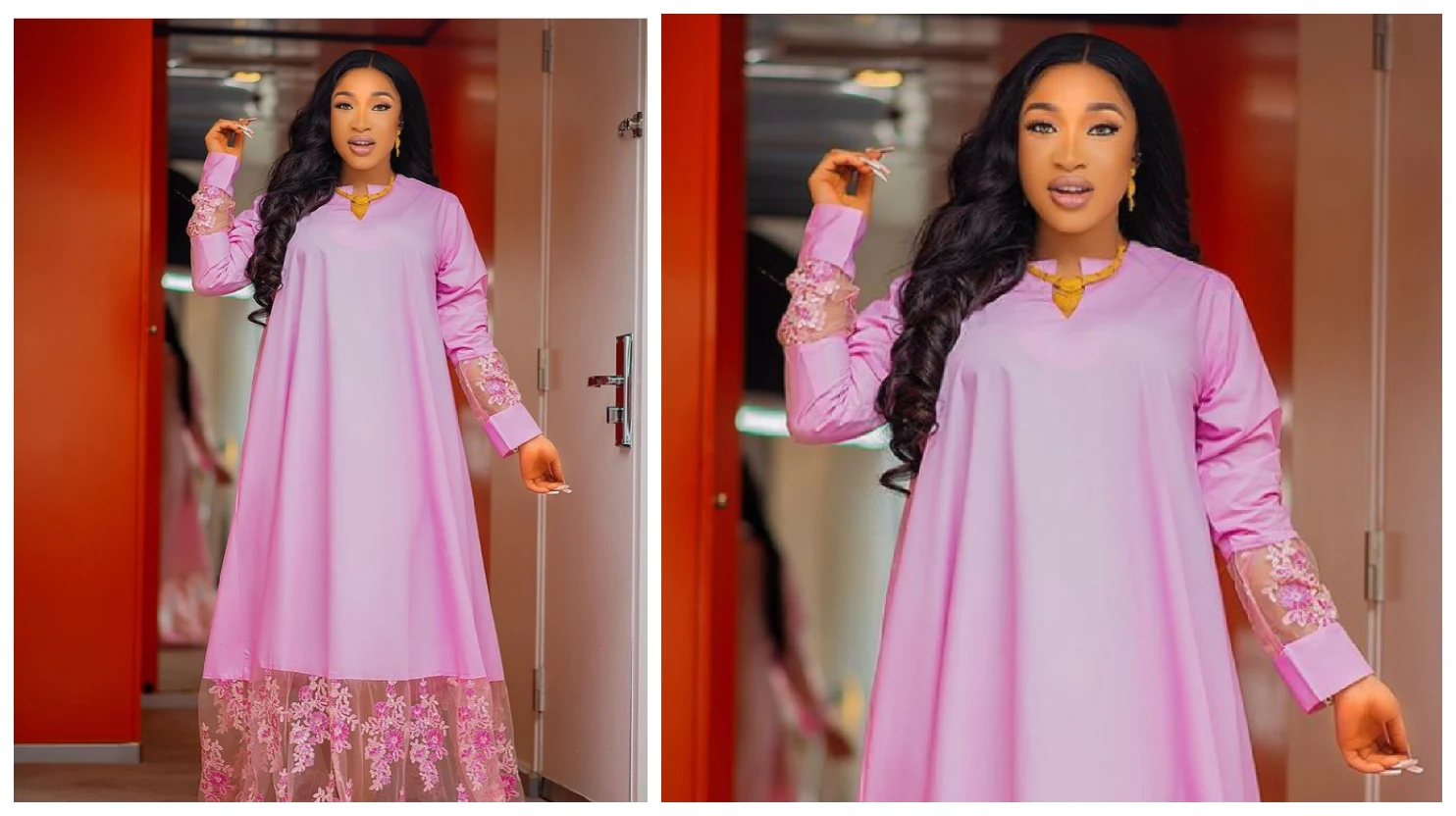 Actress Tonto Dikeh steps out in an adorable outfit, calls herself "Oba"