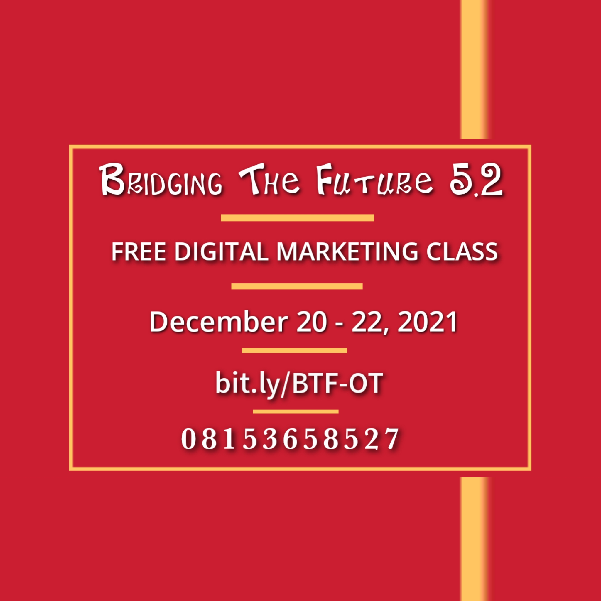 5th Edition of Bridging The Future set to Train Entrepreneurs on Digital Marketing