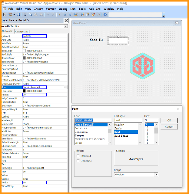 Ubah Properties TextBox