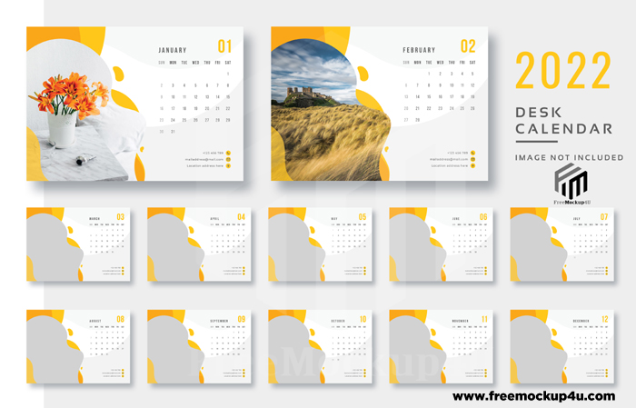 Desk Calendar 2022 Psd Template Design